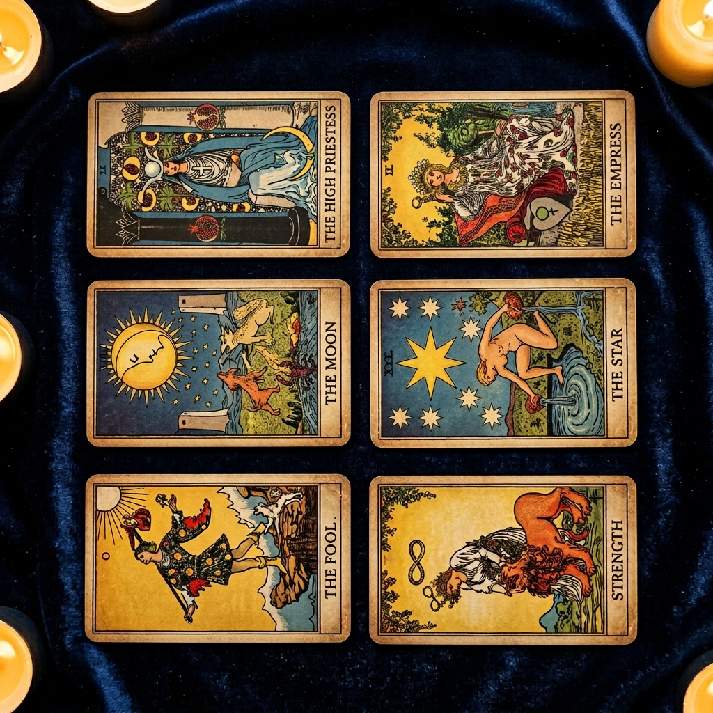 Tirage évolution oracle Belline — 6 cartes