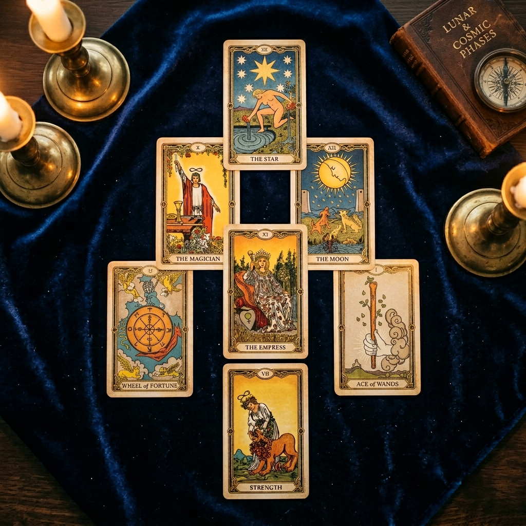 Tirage mensuel oracle Belline — 7 cartes