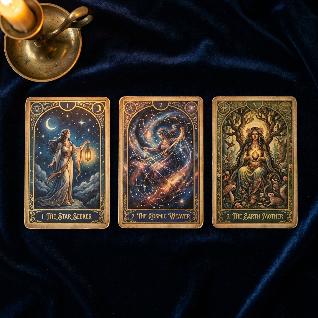 Tirage trois cartes oracle Belline — méthode ternaire